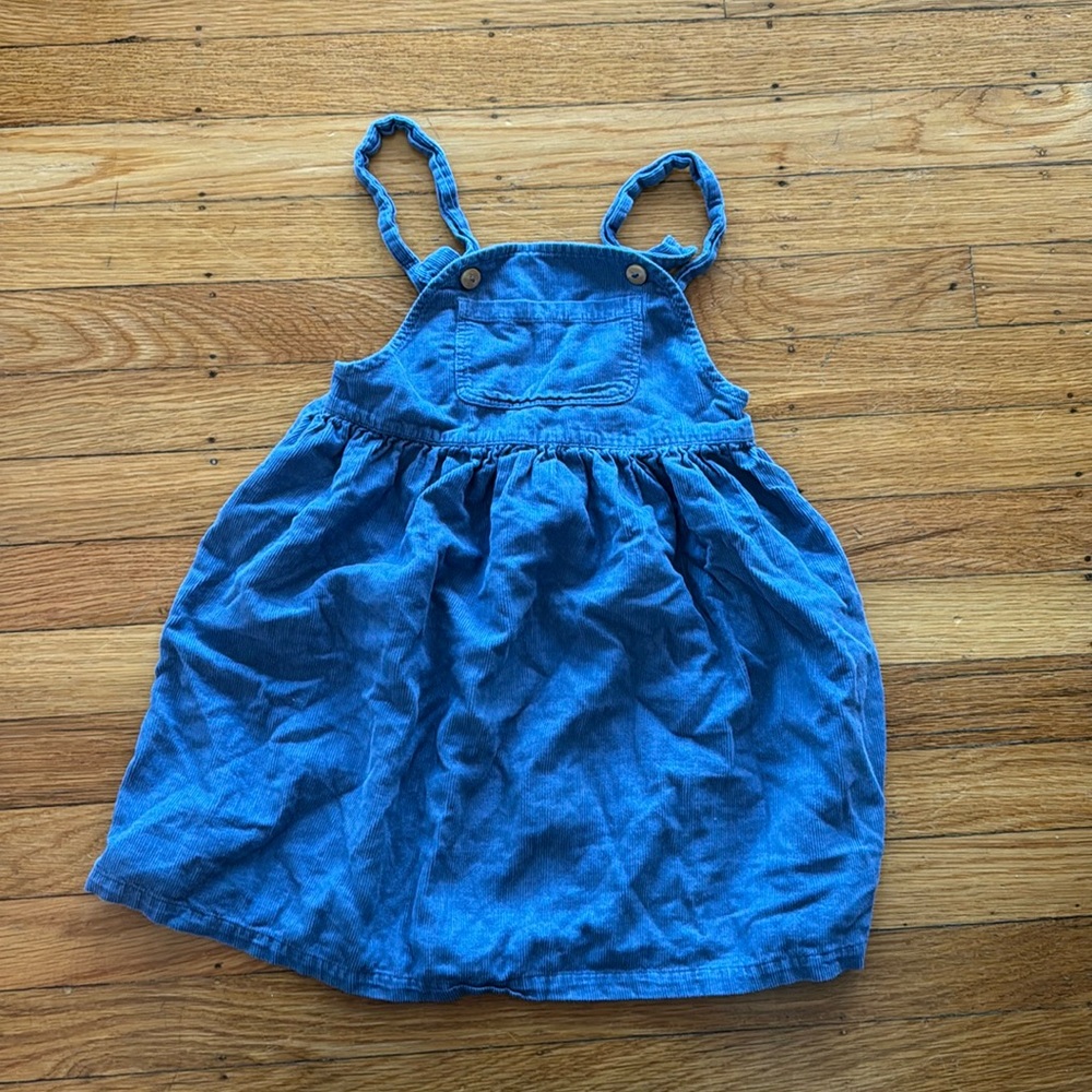 Oeuf blue overall corduroy dress
